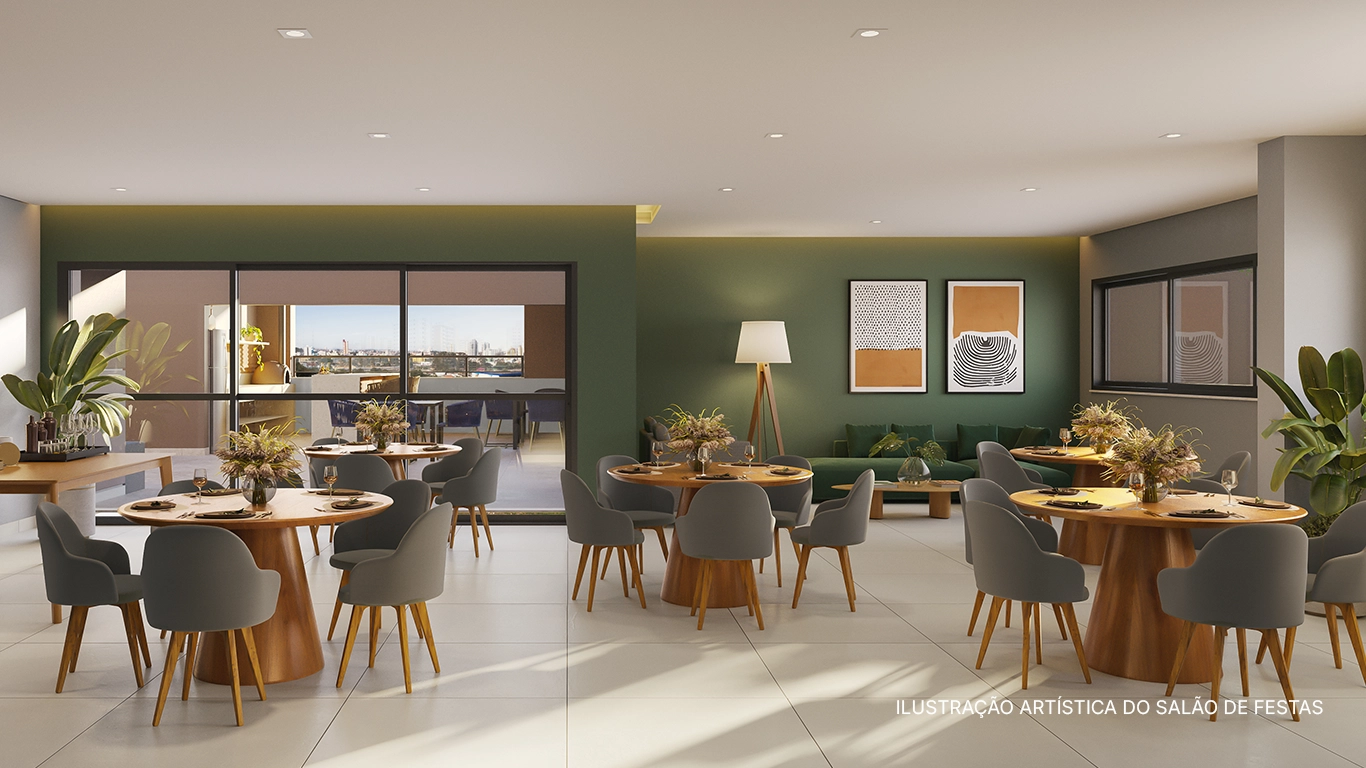 ILUSTRAÇÃO ARTÍSTICA DO SALÃO DE FESTAS